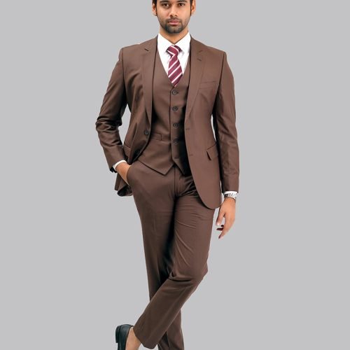 Chocolate Brown Plain 3-Piece Suit