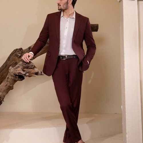 Tropical Exclusive Maroon Plain 2-Piece Suit