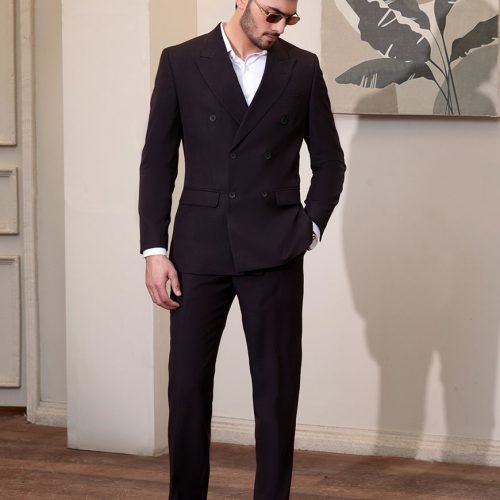 Tropical Exclusive Chocolate Brown Glen Plaid Checks Double Breasted 2-Piece Suit
