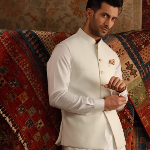 White Armani Waist Coat
