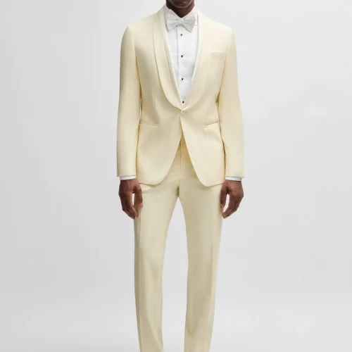 Wool-blend tuxedo with silk-blend trims