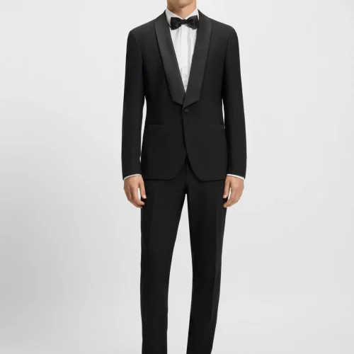 Slim-fit evening suit in washable stretch fabric