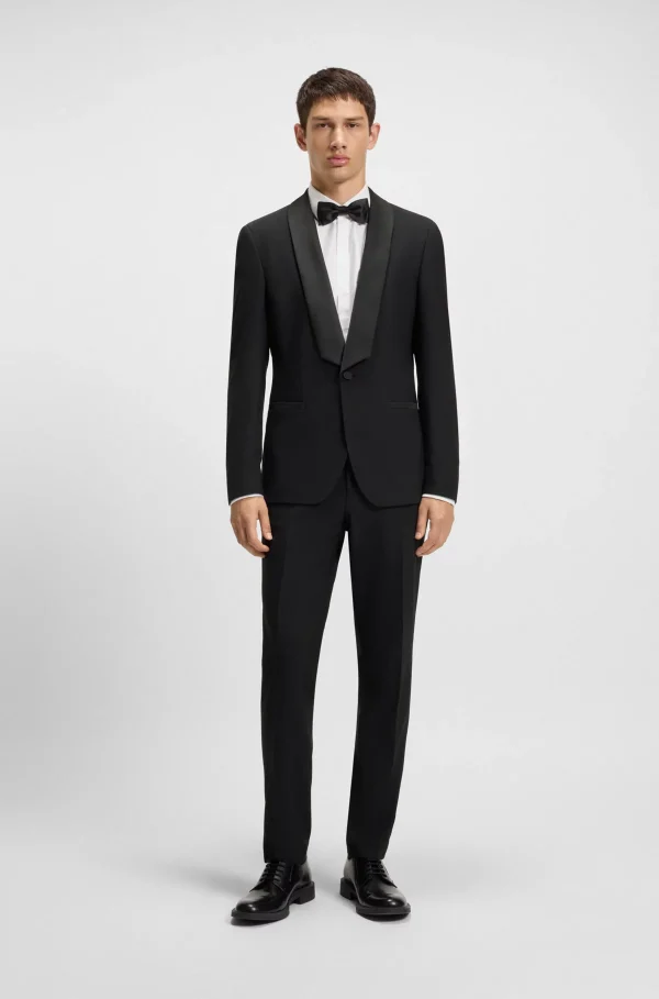Slim-fit evening suit in washable stretch fabric